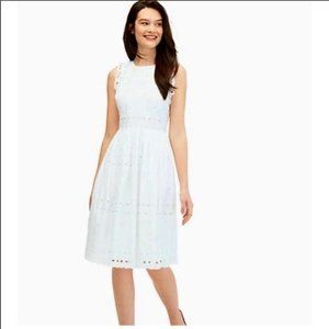 Kate Spade White Eyelet Lace Midi Dress
